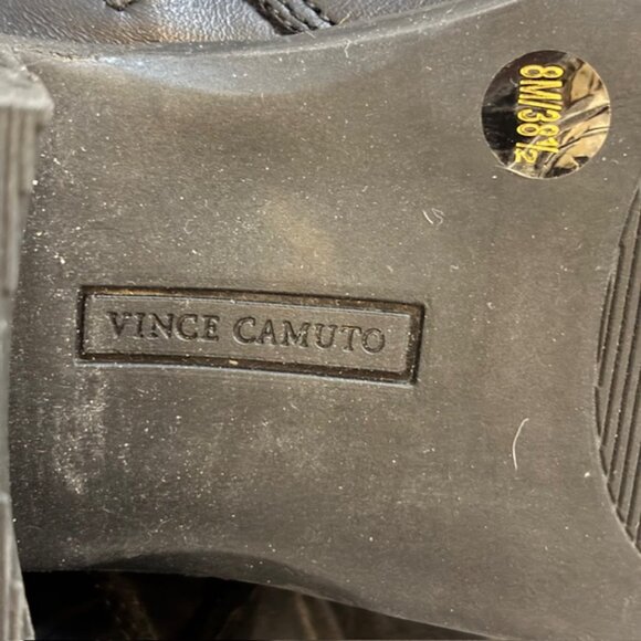 Vince Camuto Peamer Black Leather Ankle Boots with Strap/Buckle Size 8M - Picture 8 of 12